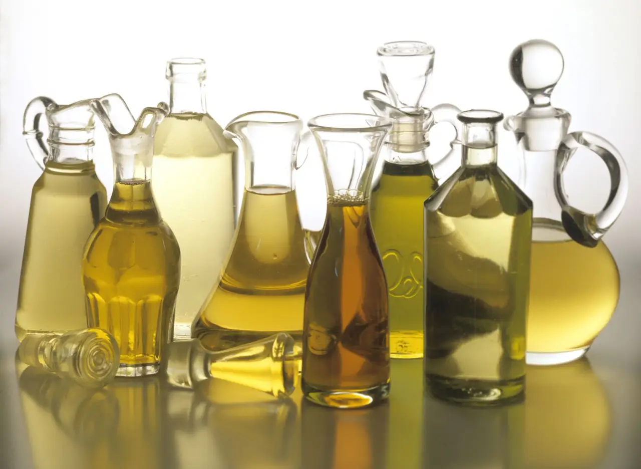 Vegetable oils in bottles